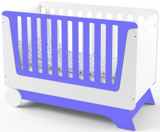 Кроватка-трансформер IndigoWood Nova Kit 124,5x63,5cm indigo / white (со съемной спинкой, колесами и ящиком)